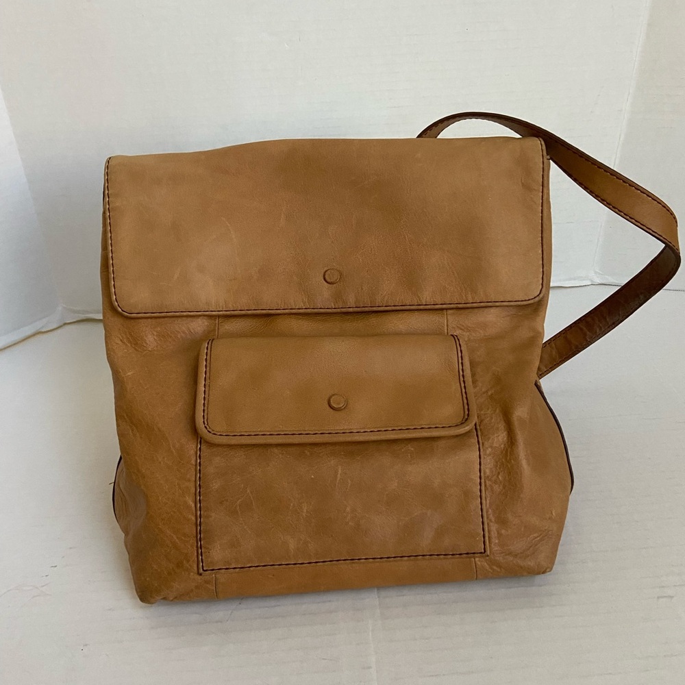 Fossil Backpack Bag Brown Tan Leather Purse Boho Indie Y2K Womens Handbag